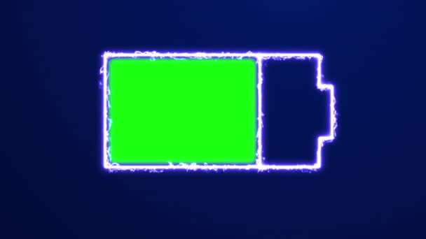 Energiladdning Telefonskärm Ikon Enhet Batteri Laddning Blå Neon Elektrisk Animation — Stockvideo