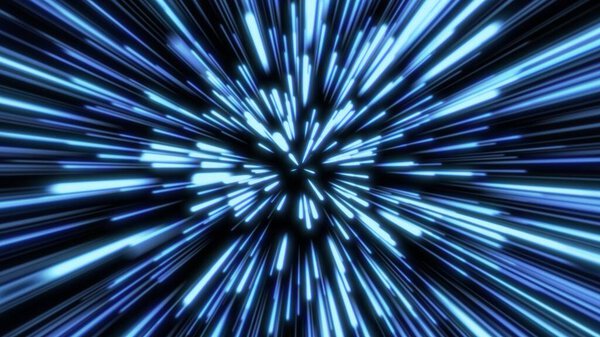 Stars blue neon electric burst cosmic background copy space text. Glowing particles explosion glow flash white image 8K illustration