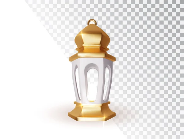 斋月灯笼与发光隔离 现实的拉马丹 穆巴拉克传统穆斯林象征 — 图库矢量图片