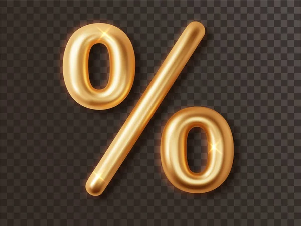 Zlatý Kovový Znak Realistický Symbol Pro Černý Pátek Prodej Izolované — Stockový vektor