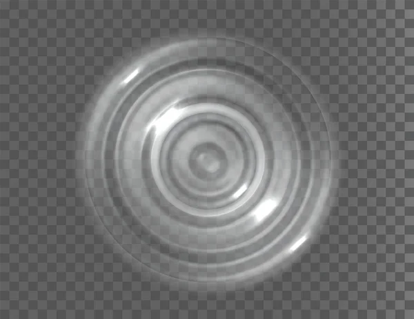 波纹水波表面在透明的背景上隔离 波浪效应的顶部视图 矢量圆波纹水 液体绕纹理旋转 — 图库矢量图片