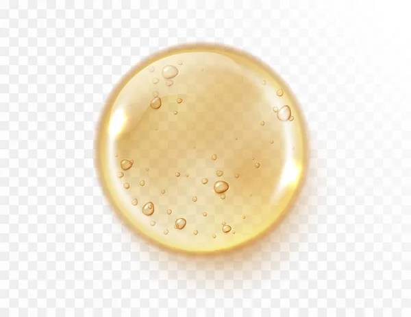Сыворотка Гель Текстуры Изолированы Прозрачном Фоне Золотая Сыворотка Реалистичный Жидкий — стоковый вектор