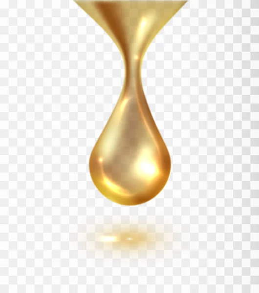 Большие Желтые Капли Жидкости Изолированы Прозрачном Фоне Капля Коллагена — стоковый вектор