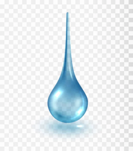 Kapka Průhledné Modré Kosmetické Tekutiny Čiré Tvary Vody Izolované Průhledném — Stockový vektor
