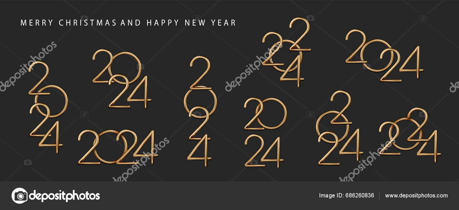 2024 Set Gold Compositions Golden Numbers 2024 Collection 2024 New