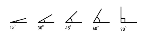 さまざまな角度 90度のアイコンセット 幾何学的なシンボル 数学的な要素 ストックベクター