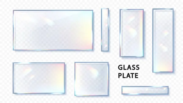 分散効果のある透明な光沢のあるバナー レインボーカラーの反射ガラス 反射ガラス クリスタルフレアリークシャドウオーバーレイ ストックイラスト