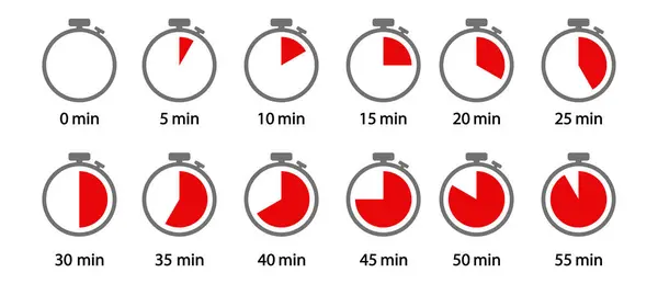 stock vector Isolated Timer, Clock, Stopwatch Icons Set. Label cooking time. Vector illustration