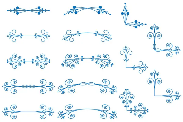 açılış çalışması desenleri, dekoratif çizgiler, kavis ve köşeler, çizgilerin izole dekoratif unsurları, kavisler, köşeler
