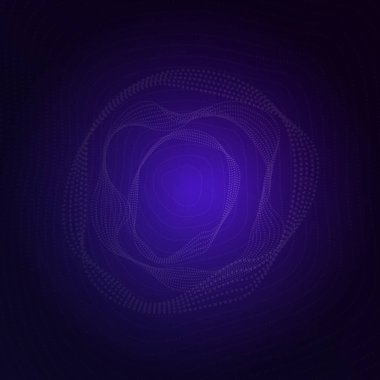 Parlayan parçacıklar soyut arkaplan. Neon dairesi sıçrama tasarımı. Sanal gelecek teknolojisi ve bilim vektörü Ai.