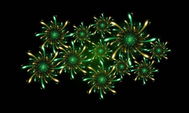 Altın yeşili havai fişekler, sarı yeşil havai fişekler kutlama için arka plan dekorasyonu, yedinci seçenek