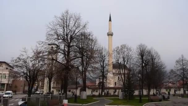 Hüseyin Paşa Nın Camii Karadağ Pljevlja Kentinde Tanınmış Bir Cami — Stok video