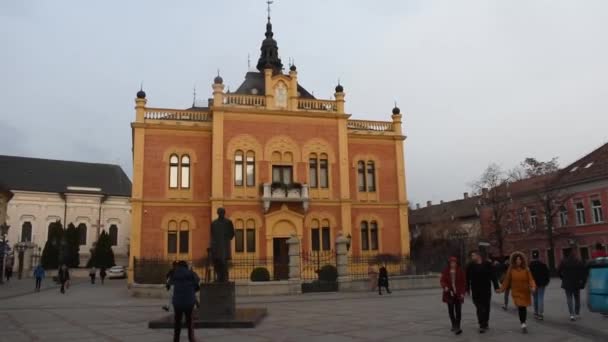 Palácio Bispo Está Localizado Final Rua Zmaj Jovina Novi Sad — Vídeo de Stock