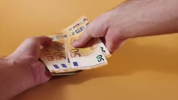 Порахувавши Багато Євро Грошей Успішний Бізнес — стокове відео