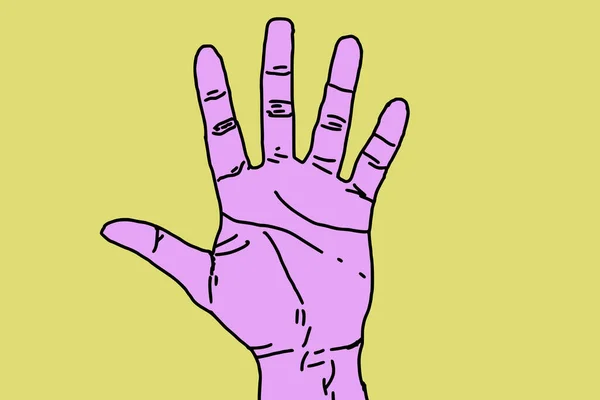 Mit Gespreizten Fingern Erhobene Hand — Stockfoto