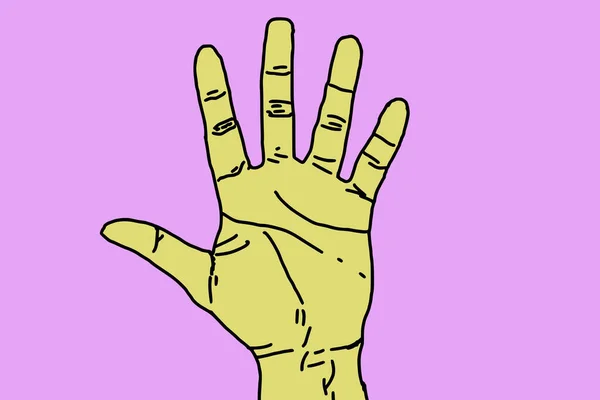 Ruční Ilustrace Roztaženými Prsty — Stock fotografie