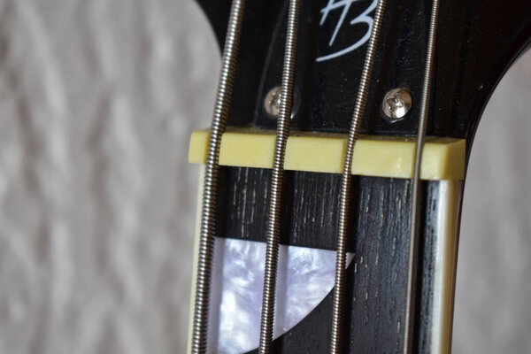 Bass guitar close up detail