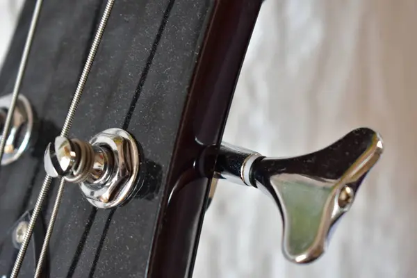 Basová Kytara Detail Zblízka — Stock fotografie