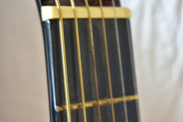 Gitara Akustyczna Zamknij Się Szczegółów — Zdjęcie stockowe