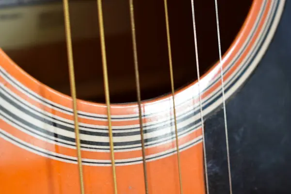 Gitara Akustyczna Zamknij Się Szczegółów — Zdjęcie stockowe