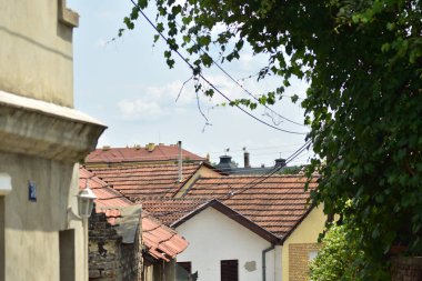 Eski şehir evlerinin çatıları