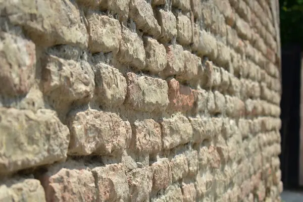 Vieux Mur Briques Détail Fermer — Photo