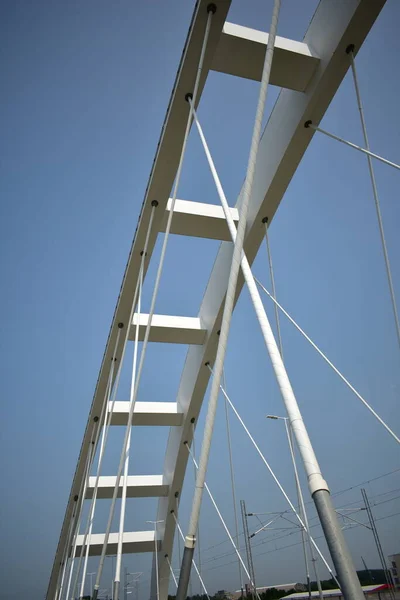 Tied Arch Bridge Detail Blue Sky — Stock Photo, Image