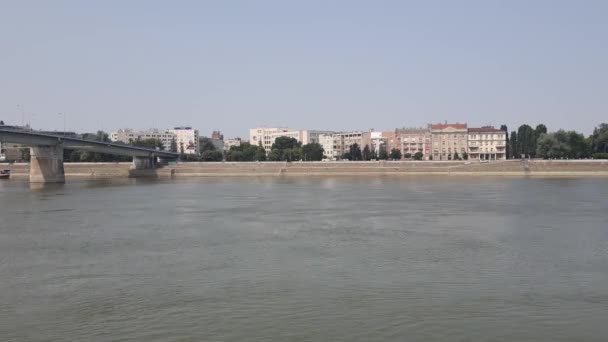 Novi Sad Sérvia 2023 Rio Danúbio Novi Sad Dia Ensolarado — Vídeo de Stock