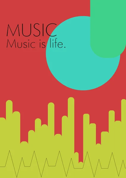 Απλός Σχεδιασμός Μουσικής Τέχνης Απλά Σχήματα Αφίσα Εξώφυλλο Εκτύπωση Μουσική — Φωτογραφία Αρχείου