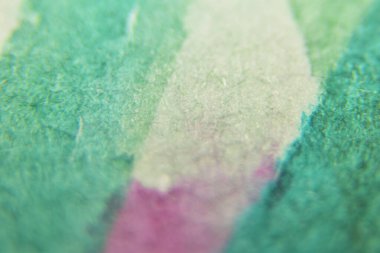 Soyut renkli suluboya kağıdını kapat. Eski, suluboya kağıt. Ekstrem makro fotoğraf çekimi.