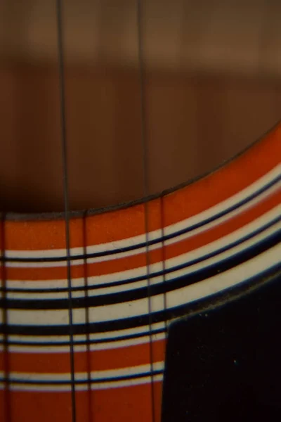 Närbild Akustiska Gitarrsträngar Extrem Makro Skott Instrument Strängar Akustisk Gitarr — Stockfoto