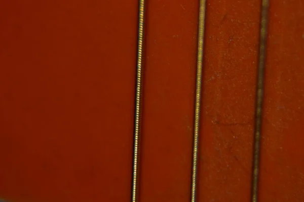 Κλείσιμο Ακουστικών Χορδών Κιθάρας Ακραία Μακροσκοπική Λήψη Χορδών Οργάνων Ακουστικής — Φωτογραφία Αρχείου