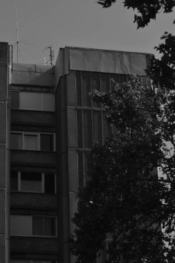 Siyah ve Beyaz 'da vahşi stili konut binaları