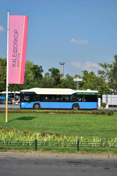 Novi Sad Srbsko 2023 Elektrický Autobus Novém Sadu Srbsko Řešení — Stock fotografie