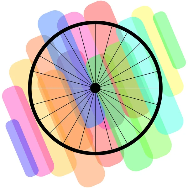 Renkli Arka Planı Olan Bisiklet Tekerleği — Stok fotoğraf