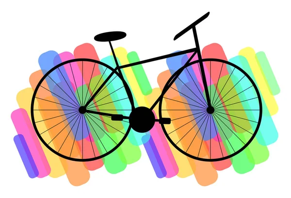 Renkli Arka Plana Sahip Bisiklet Resimlemesi — Stok fotoğraf