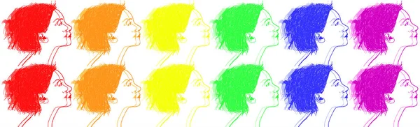 Deib Kobieta Tle Kolorów Różnorodność Sprawiedliwość Integracja Przynależność Kolorowa Ilustracja — Zdjęcie stockowe