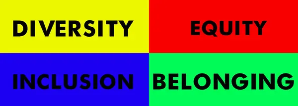 Deib Brieven Gekleurde Achtergrond Diversiteit Rechtvaardigheid Inclusie Bijbehorende Kleur Illustratie — Stockfoto