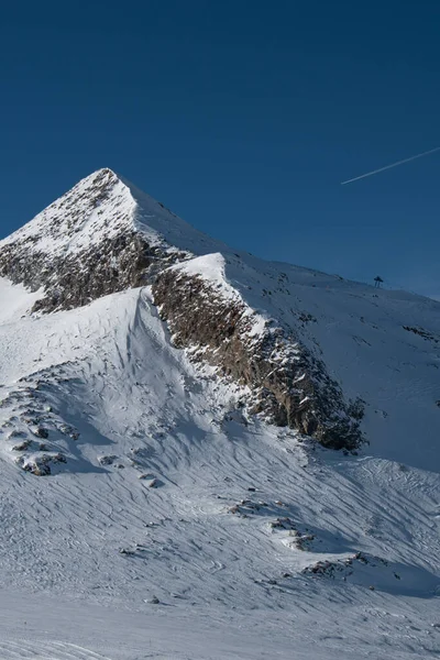 Hintertuxer Gletscherpanorama Einem Sonnigen Wintertag Verschneites Hintergrundpanorama Weiße Winterlandschaft — Stockfoto