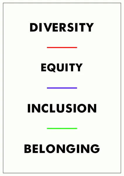 Cartas Deib Sobre Fundo Colorido Diversidade Equidade Inclusão Pertença Cor — Fotografia de Stock