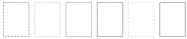 白い背景に6つの異なる長方形フレームのセット ベクトルイラストで隔離された正方形の境界線またはフレーム — ストック写真