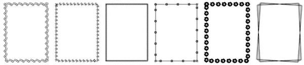 Set Med Olika Rektangel Ramar Vit Bakgrund Kvadratgränser Eller Ramar — Stockfoto
