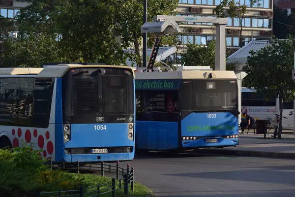 Novi Sad Srbsko 2023 Autobusy Mhd Autobusovém Nádraží Směs Starých — Stock fotografie
