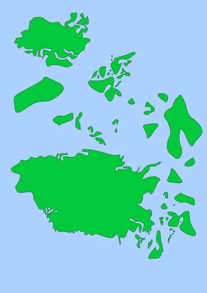 Воображаемая Карта Зелеными Континентами Голубым Океаном Карта Баннера Плаката Печати — стоковое фото