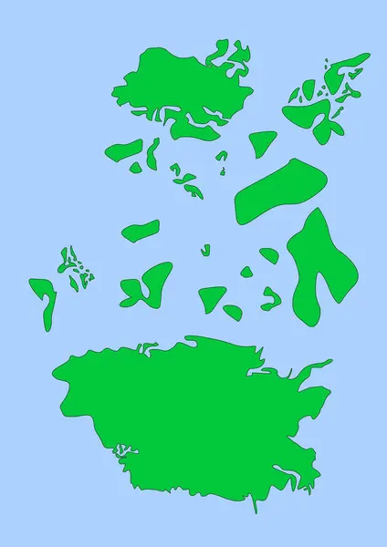 Mappa Immaginaria Con Continenti Verdi Oceano Blu Mappa Banner Poster — Foto Stock