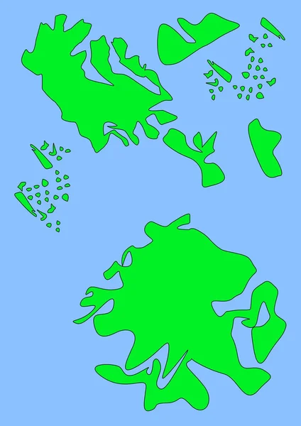 Mapa Fictício Arte Country Com Continentes Verdes Oceano Azul Mapa — Fotografia de Stock