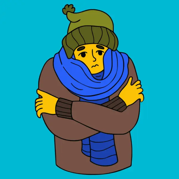 Человек Холодный Иллюстрации Зимней Одежды — стоковое фото