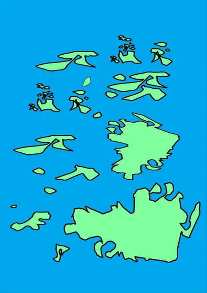Вигадана Карта Уявного Світу Зеленими Континентами Блакитним Океаном Карта Банера — стокове фото
