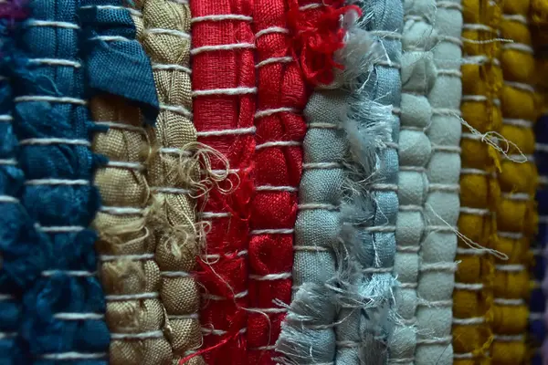 Ropa Colorida Cerca Textura Textil Fondo Abstracto — Foto de Stock