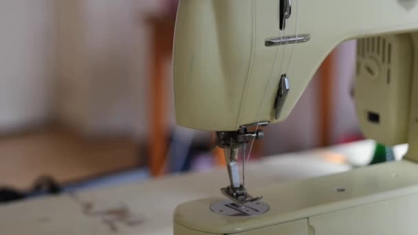 Sewing Jeans Retro Sewing Machine Hobbies Leisure Arts Crafts — Stock Video